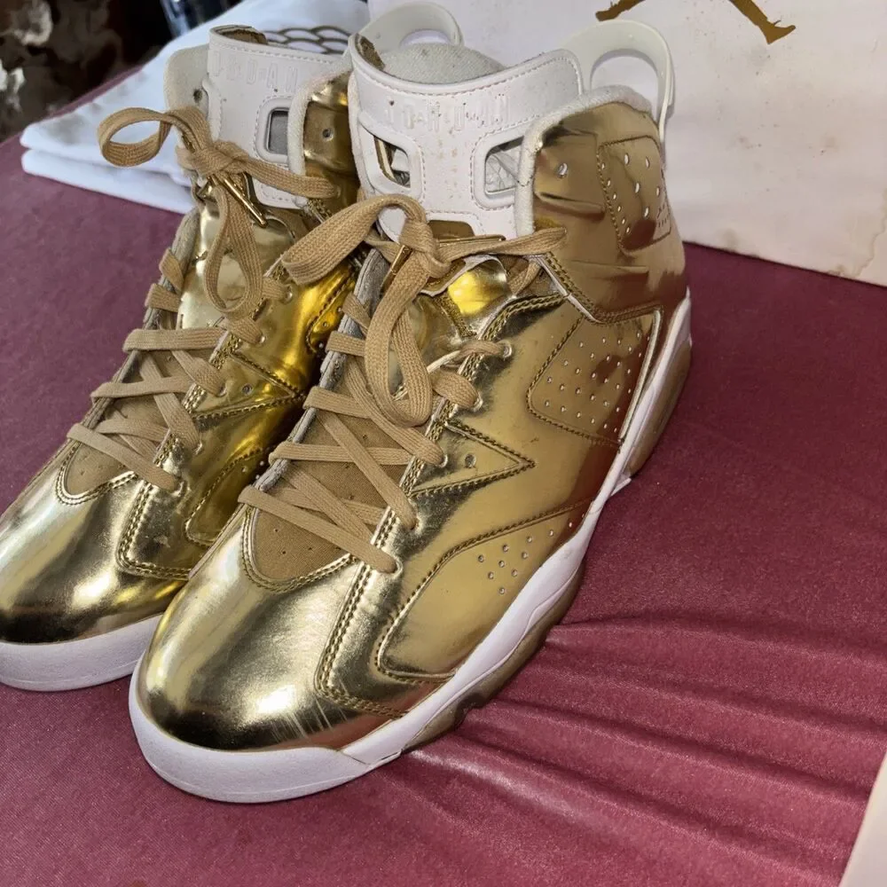 NIKE AIR JORDAN VI 6 RETRO PINNACLE METALLIC GOLD LIQUID METAL 854271-730 12